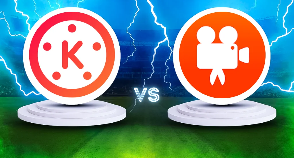 KineMaster vs Videoshop video editing apps comparison interface