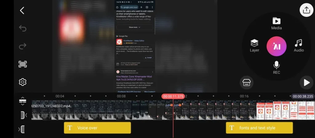 KineMaster pro APK No Watermark feature for clean professional video output